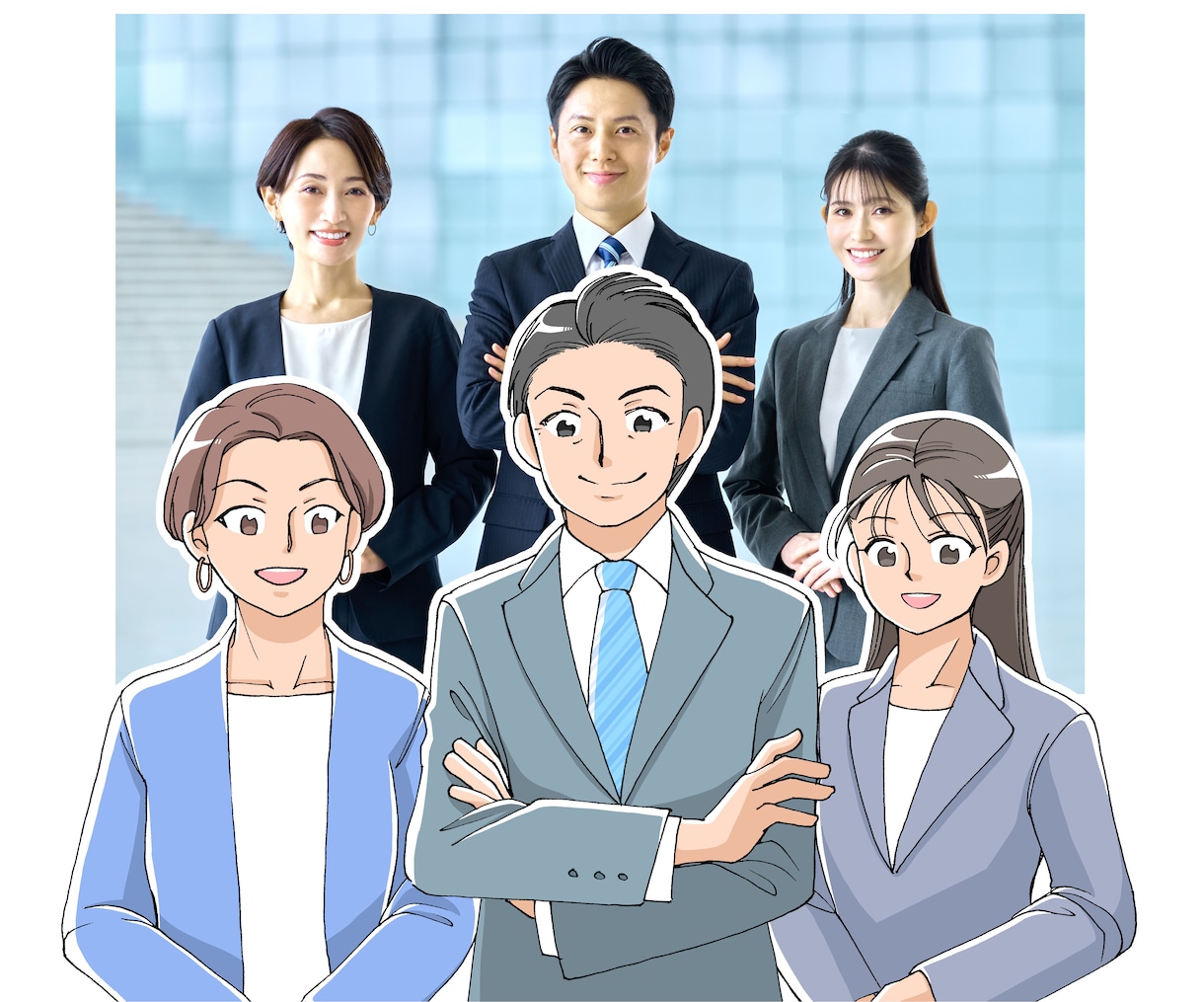写真から人物イラストを作成します 頭身色々 アニメ塗り!顔だけから全身まで お好みで承ります イメージ1