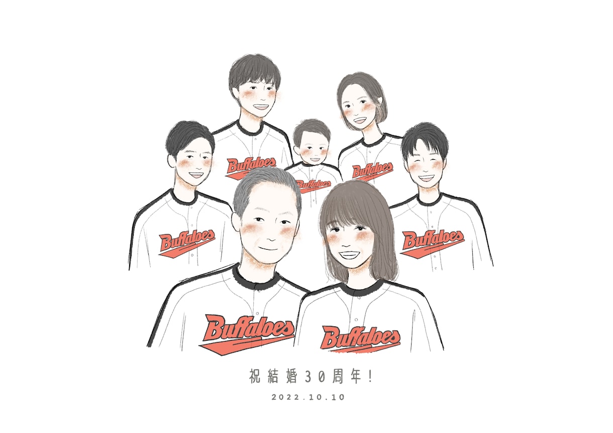 大人数 ◎ ！ゆる〜い大人可愛い似顔絵を描きます 還暦祝い・ギフト・お誕生日・記念日など イメージ7