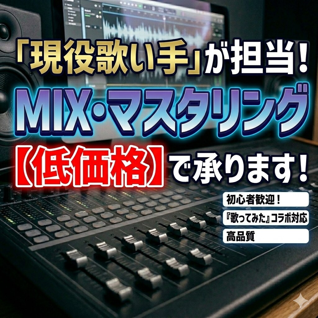 現役歌い手がMIX・マスタリング承ります 歌い手によりそったMIX・マスタリング対応を行います イメージ1