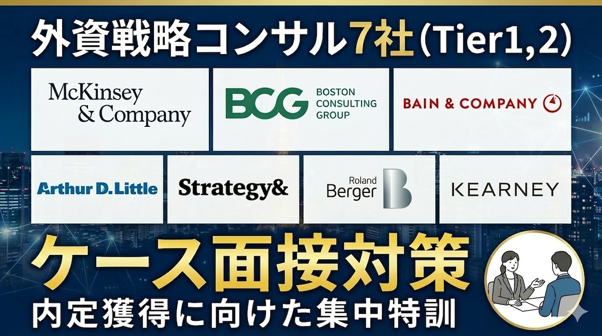 戦略コンサルのケース面接対策をします MBB内定者によるケース指導(job相談なども) イメージ1