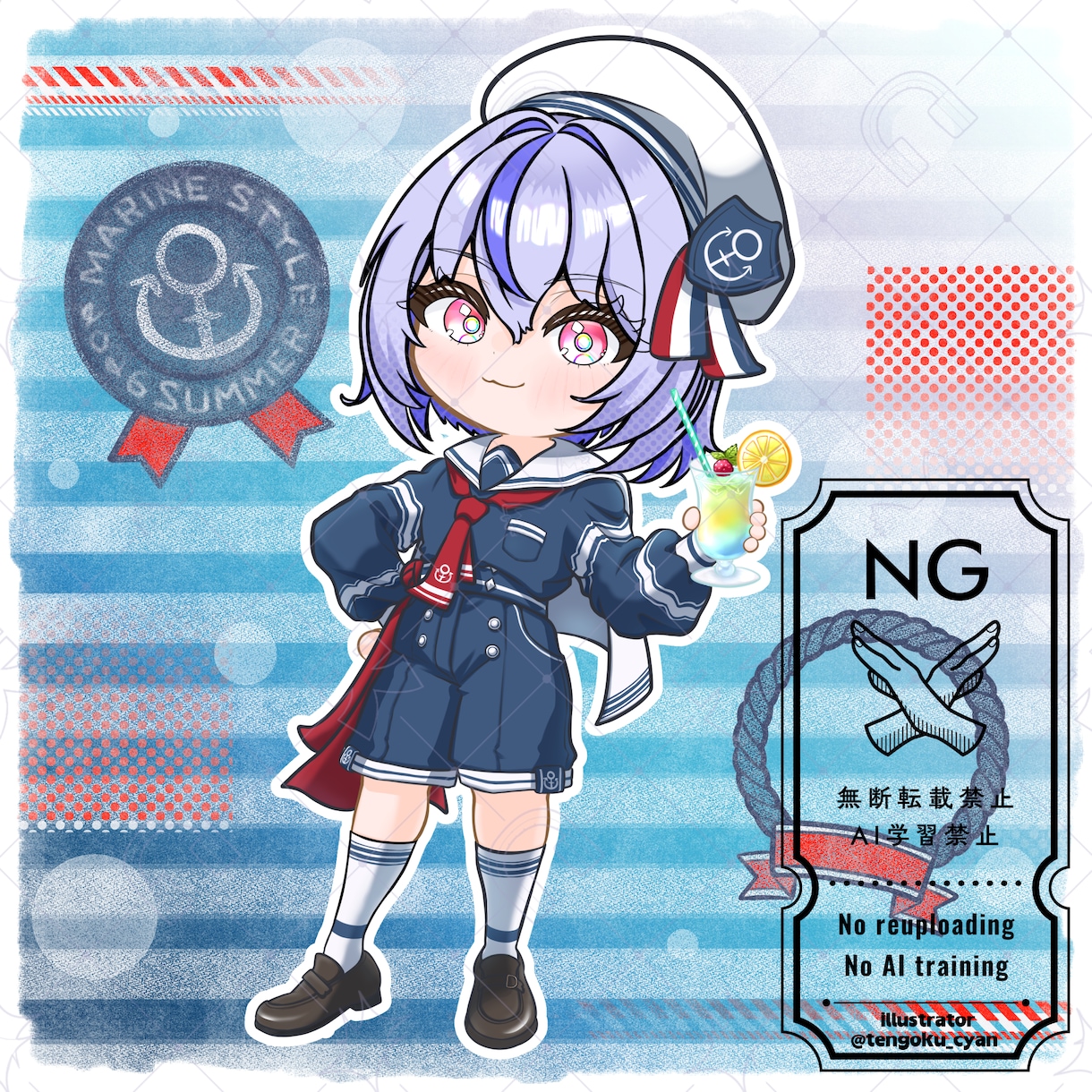 商用利用可！【マリン】ミニキャラを描きます ライバー活動をお手伝い！配信/パネル開け/アイコン/グッズ イメージ10