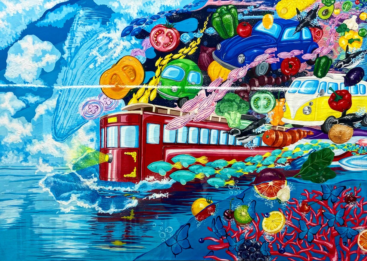 部屋に飾って見てるだけて楽しい絵画を作成します 実際に美術展覧会のポスター制作経験のある現役生が作成します♪ イメージ2