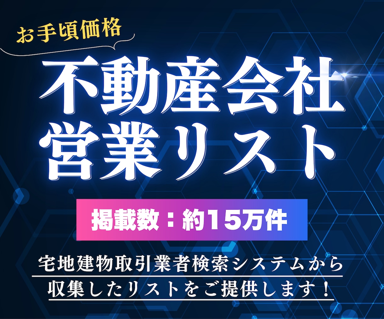 国交省データ✅不動産会社の営業リストをご提供します 宅地建物取引業者検索システムから収集したリストです！ イメージ1