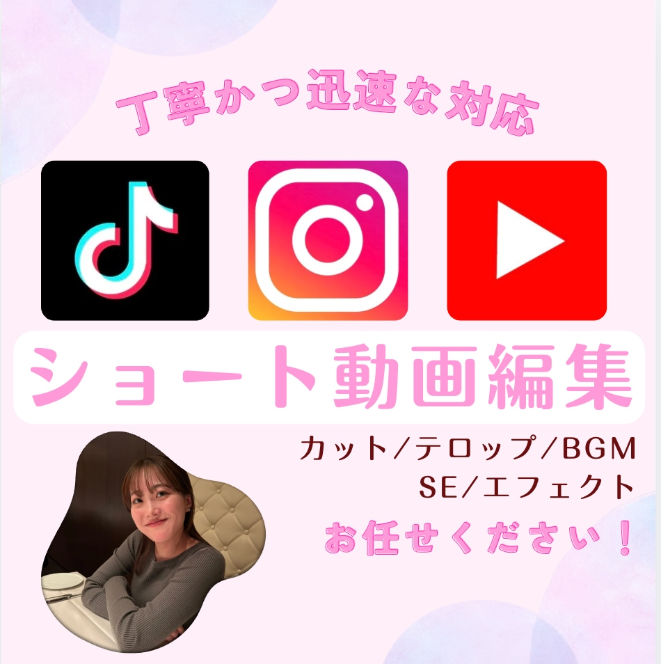 丁寧・迅速な対応でショート動画編集します テンポ感のある見やすい動画編集お任せください！ イメージ1