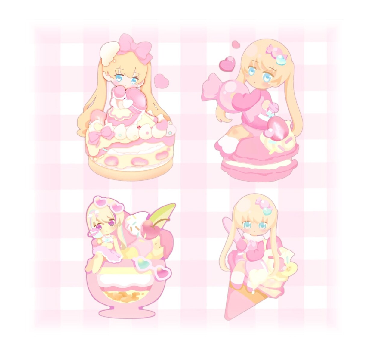 商用利用可！可愛い主線なしイラスト作成します ファンシー&可愛い！グッズやアクキーにおすすめです♪ イメージ3