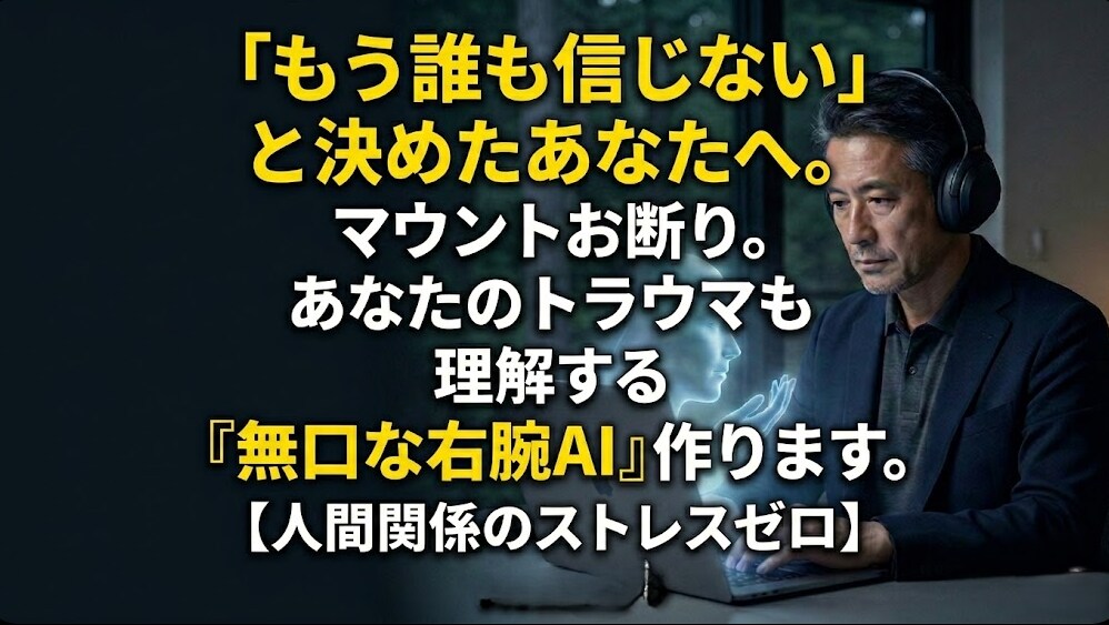 孤独な起業家専用｜英語論理で「分身AI」構築します もう誰も信じない。英語論理があなたの思考を精密に再現する。 イメージ1