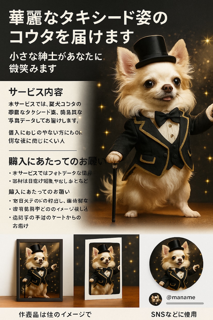 華麗なタキシード姿のコウタを届けます 小さな紳士があなたに微笑みます イメージ2