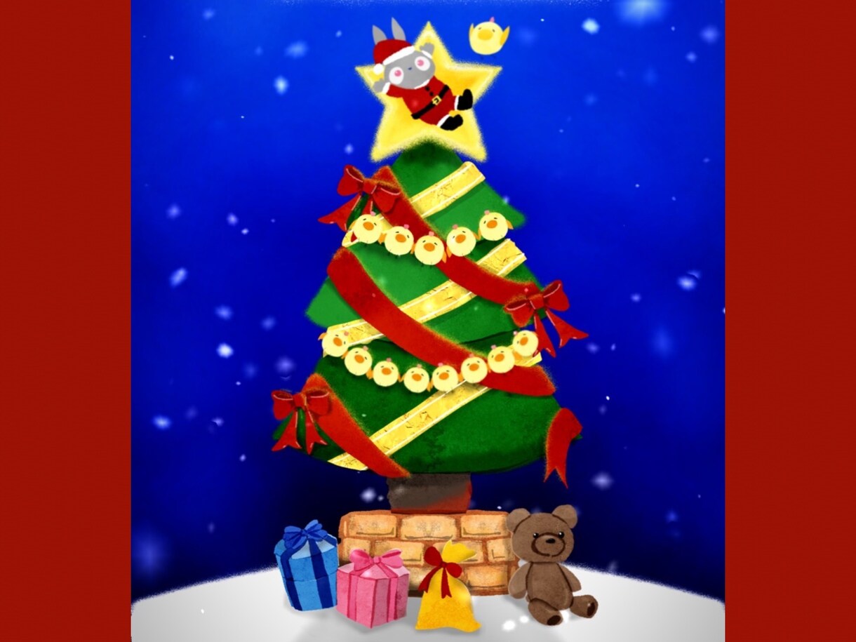 絵本の世界観でイラスト作成いたします クリスマスカードや年賀状などポストカード向きのイラストです イメージ3