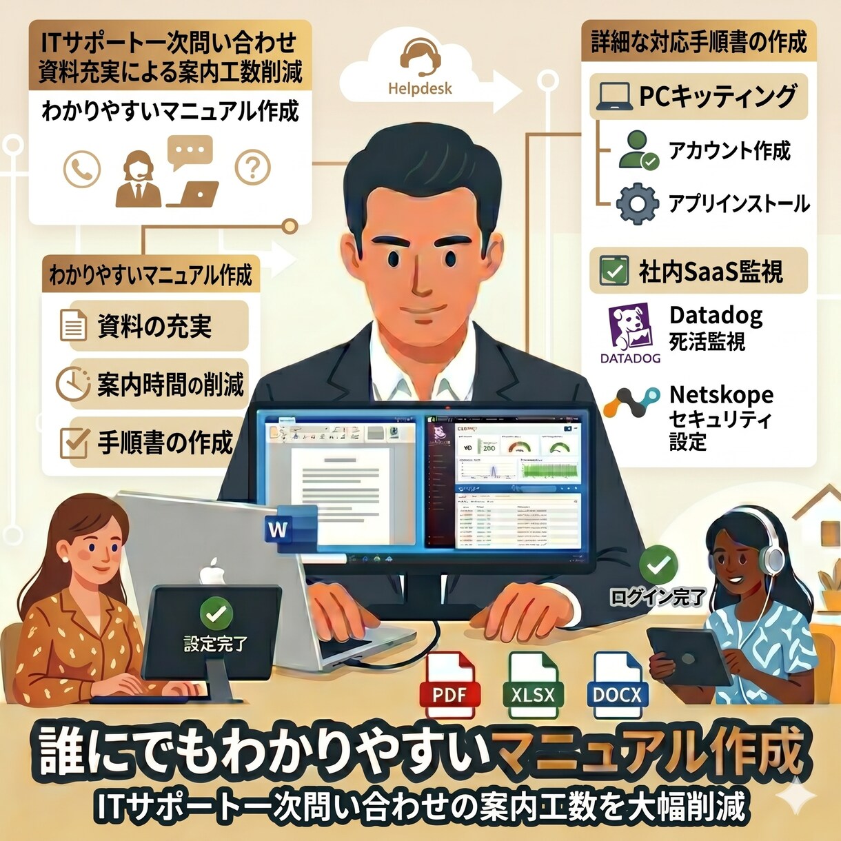 社員・ユーザへのマニュアル作成承ります 煩わしい問い合わせ削減の足がかりに！ イメージ1