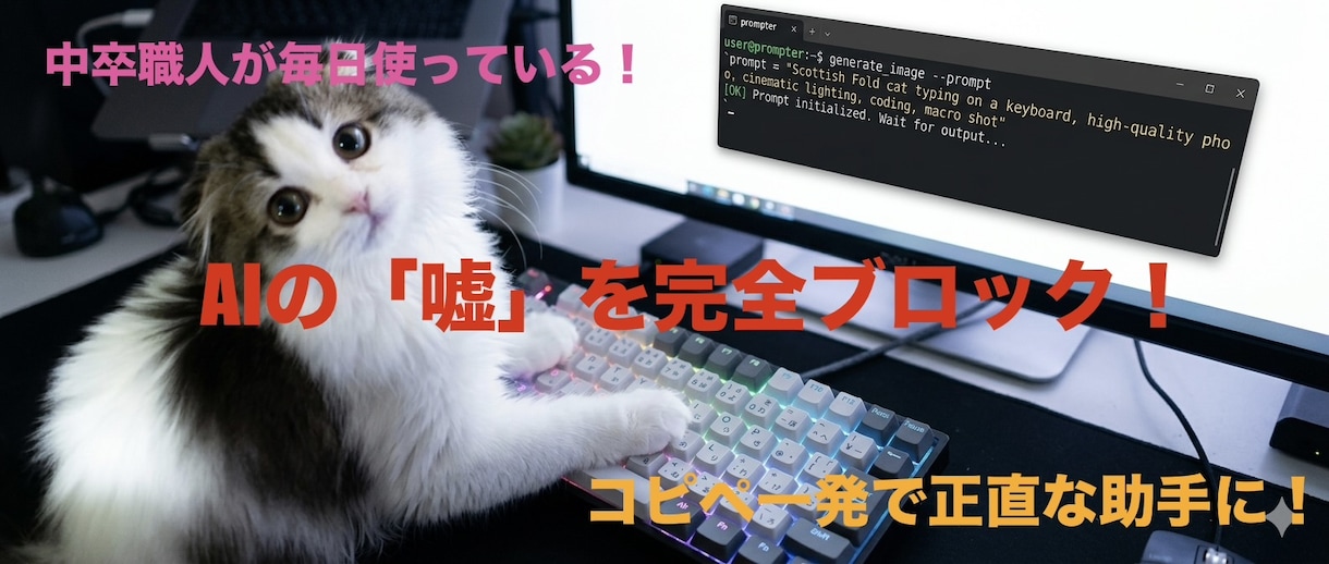 AIの知ったかぶりを止める命令文を教えます 中卒の俺でも毎日使えている！コピペでAIの嘘を防止 イメージ1