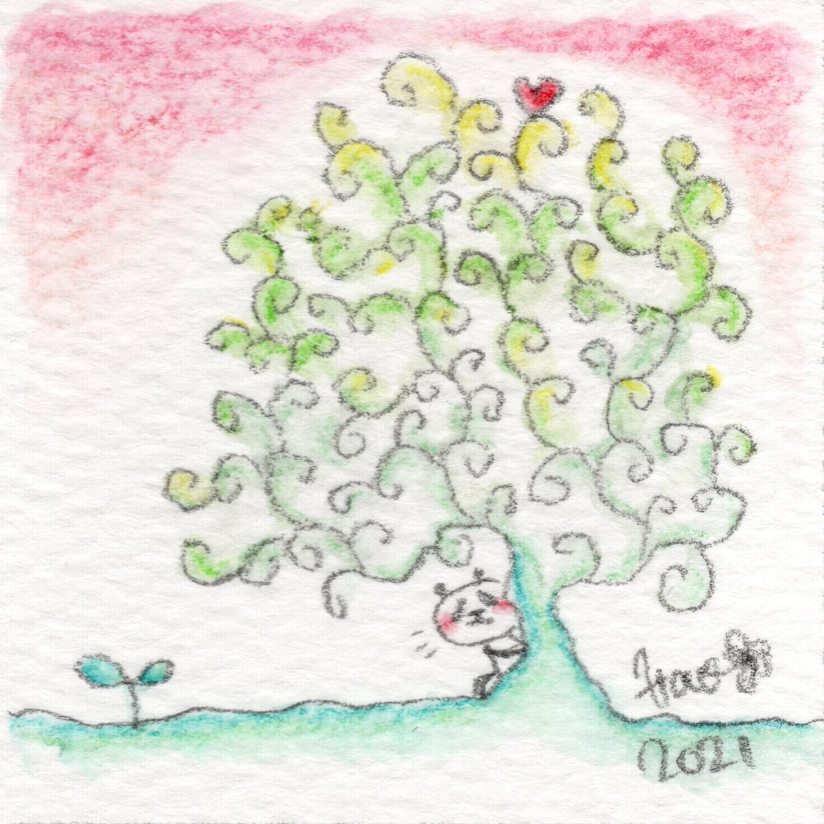 ミニミニサイズの手描きイラスト制作します 水彩色鉛筆の優しいタッチ。インテリアやプレゼントにも。 イメージ10