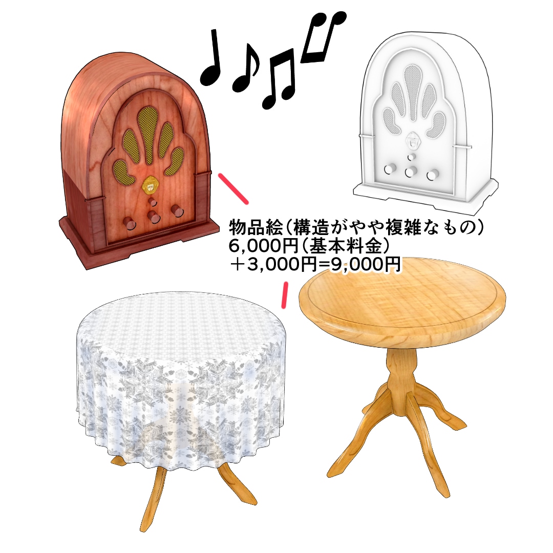 正確な寸法の物品イラスト描きます 小物から靴・自転車・家具・大型家電まで イメージ4