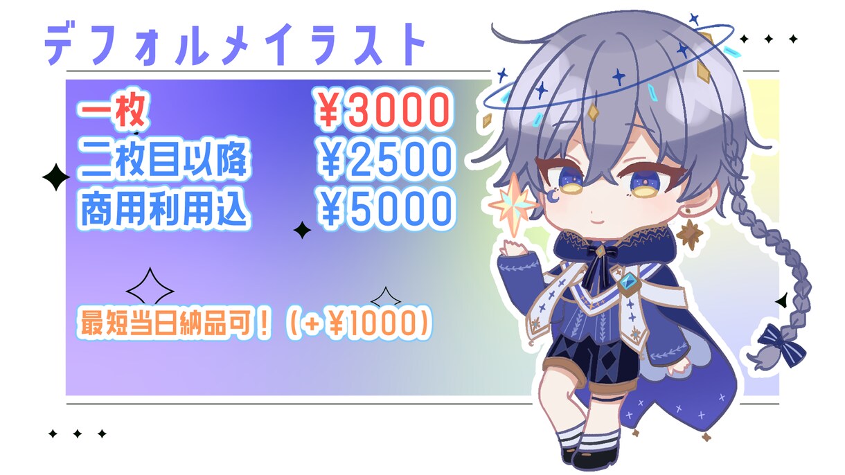 キャラクターのデフォルメイラストを作成します 即日納品可！SDキャライラストを制作します。 イメージ1