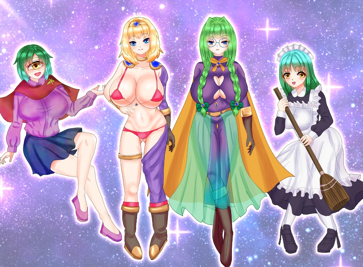 キャラクター立ち絵一枚+表情差分４枚まで描きます ゲームや動画に使えるオリジナルの立ち絵を描きますよ！ イメージ3