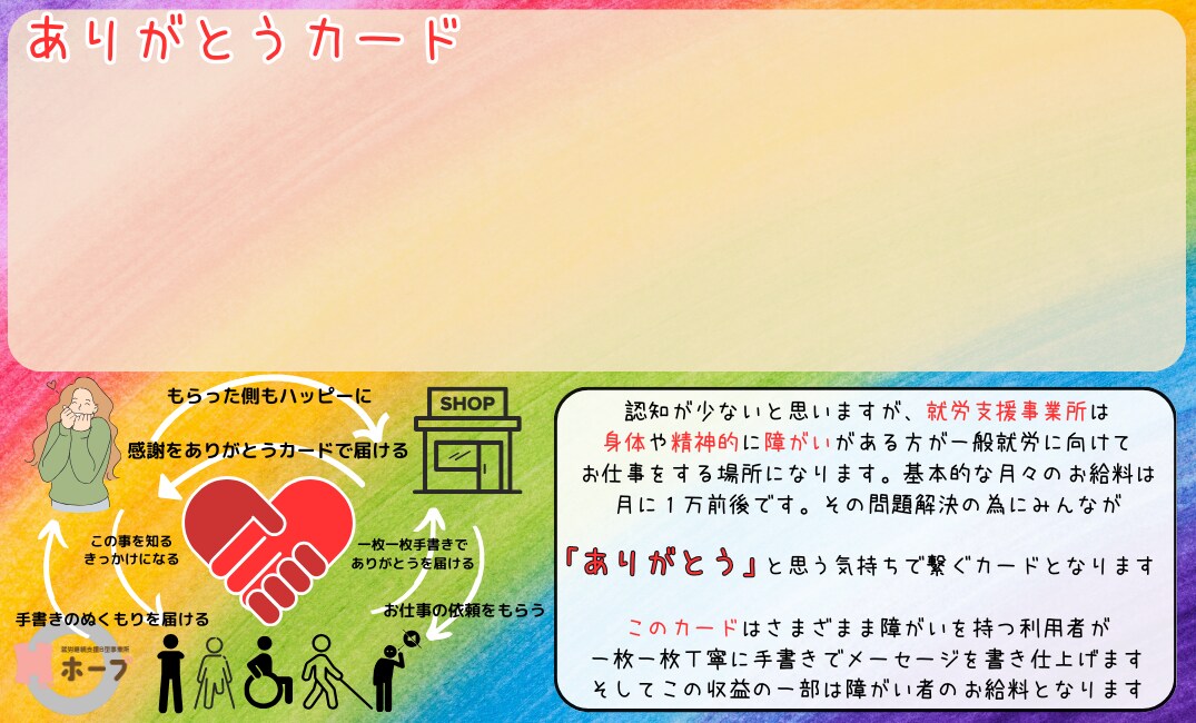 印刷付き！格安でお店の名刺とクーポン作成します 障害者があなたに代わって手書きの一言メッセージ付き イメージ4