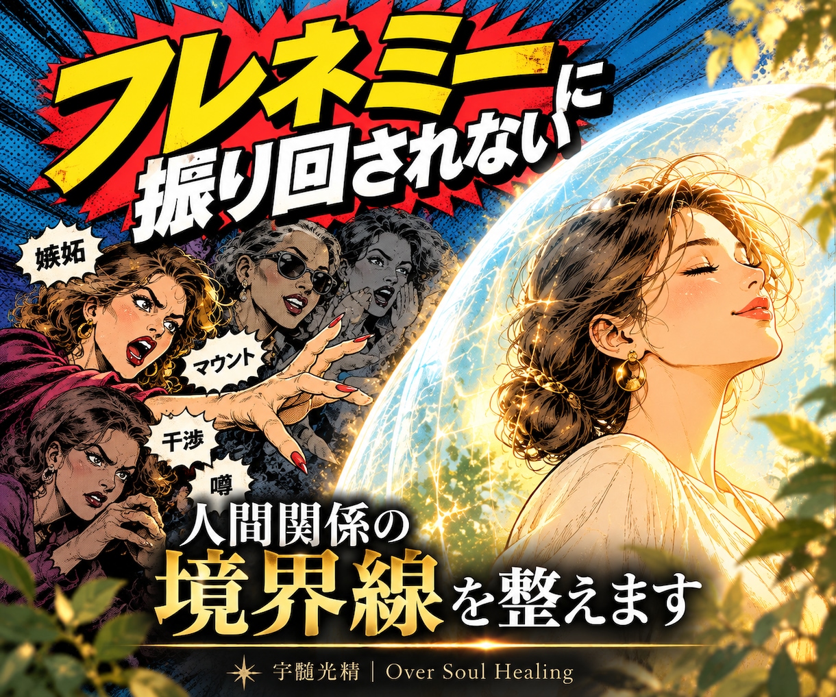 人間関係の悩み・消耗から遠隔ヒーリングで守ります フレネミー／陰口／マウント／悪評との”境界線”を作ります。 イメージ1