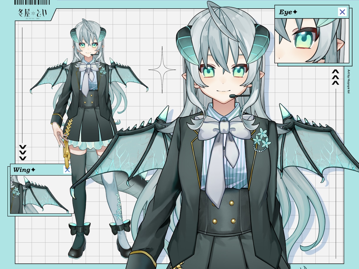 Vtuber用パーツ分けイラスト制作します 商用利用込み！Live2D用変形ガイド付き！ イメージ4