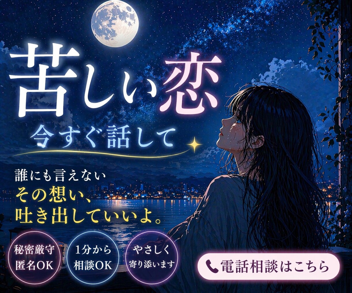叶わぬ恋に悩むあなたに寄り添います ◇行き場のない想いを抱えるあなたを全力肯定。 イメージ1