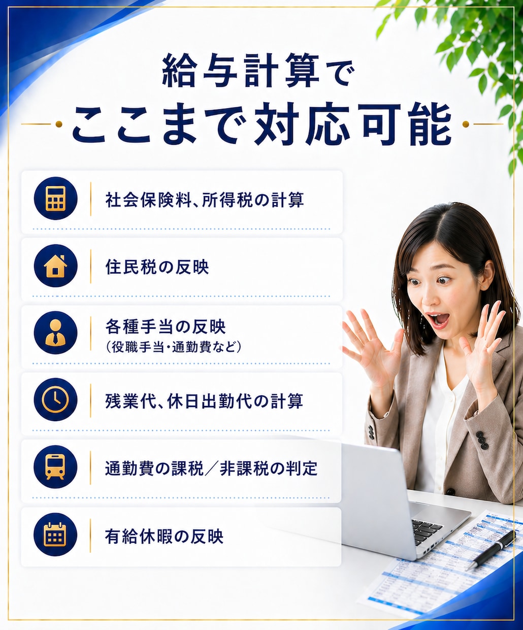 年末調整に対応！給与計算代行で業務負担を削減します 【小〜中規模事業者向け】労務管理を含む業務の外注化を継続支援 イメージ6
