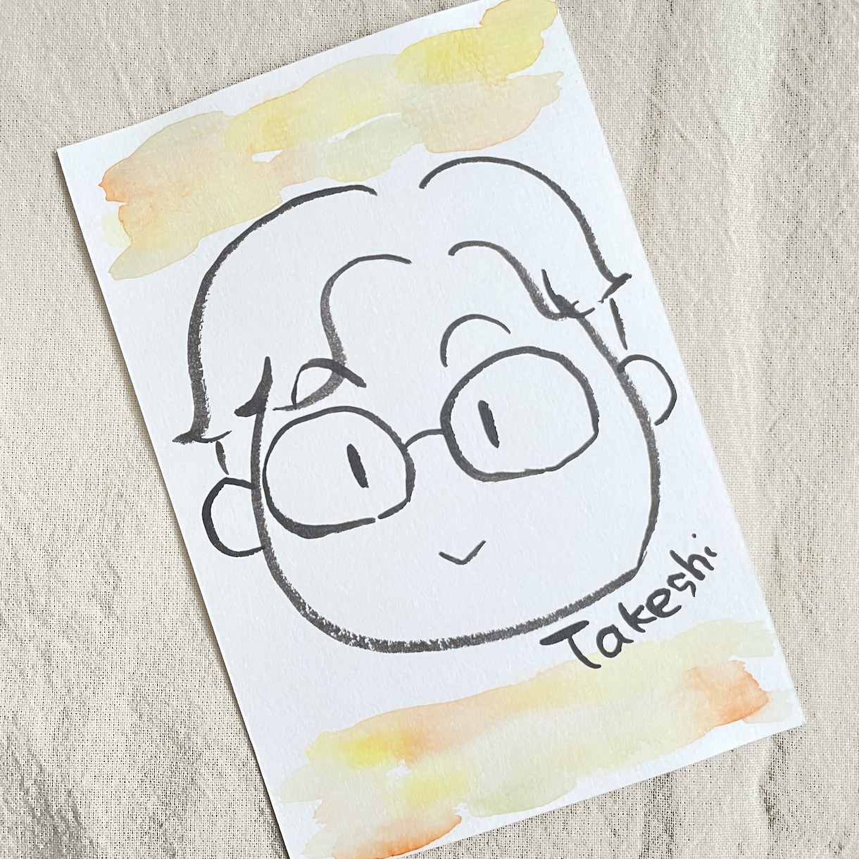 ゆるかわ筆タッチの似顔絵の作成をします キャラクターちっくな似顔絵！墨の質感で世界に１つのプレゼント イメージ7