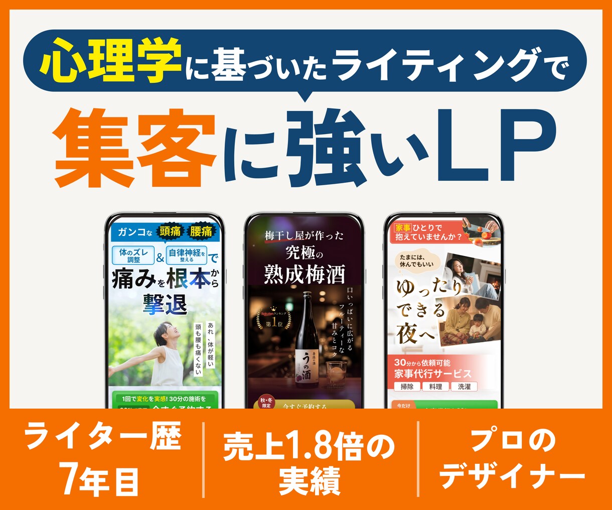 集客に強いLPを制作します ライティングからデザインまで対応 イメージ1