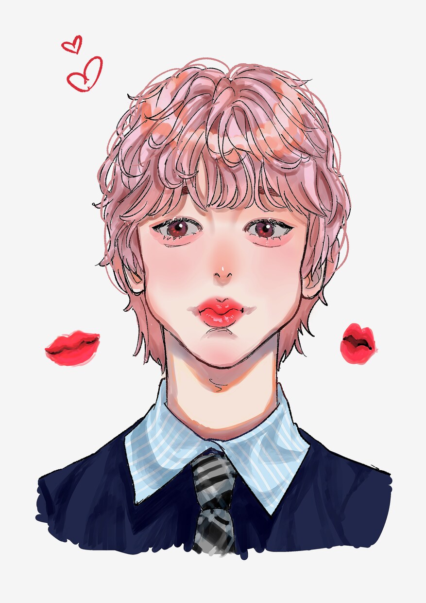 K-POPアイドル少女漫画風似顔絵を描きます あなたの推しみたいに！主役にさせます✮*｡ﾟ イメージ7