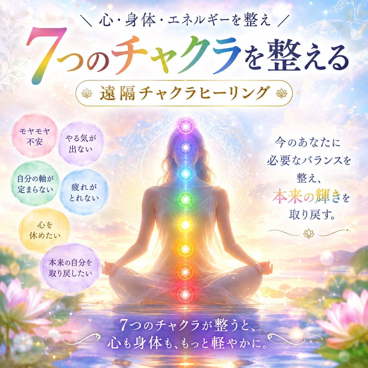 7つのチャクラをやさしく整えます 今のあなたに必要な調整を届けます イメージ1
