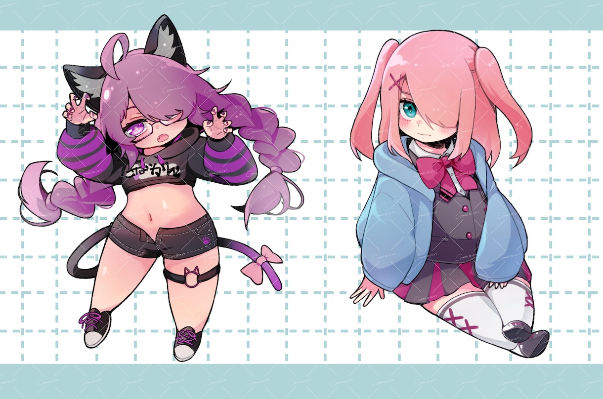可愛い‼️鮮やかで動きのあるミニキャラを描きます 表情豊かに描くのが得意です！スタンプやバッジも可！ イメージ4