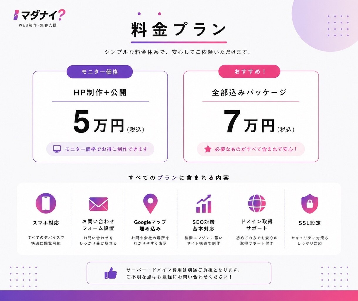 マダナイ？が集客ホームページを制作します 「まだない」を「もうある」へ。 イメージ3