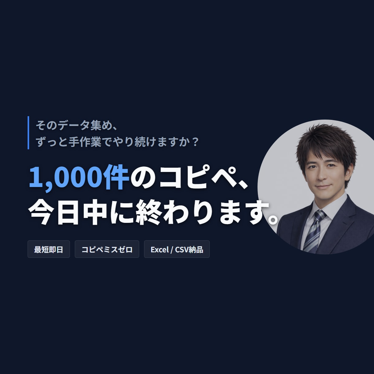 データ収集からExcel納品まで丸ごと代行します 手作業なら何日もかかる量も最短即日で正確に イメージ1