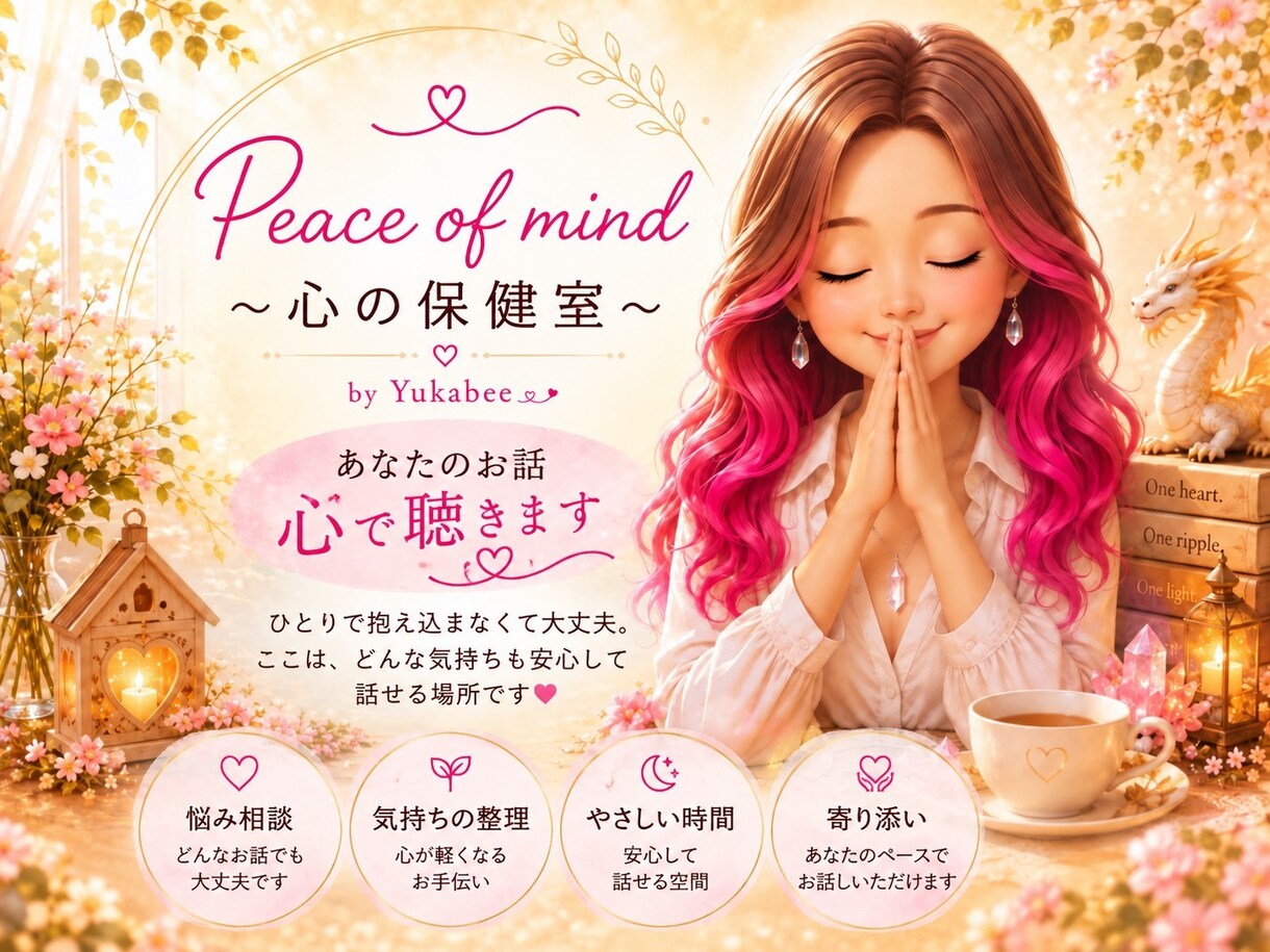 あなたの心に寄り添い、どんなお話も必ず心で聴きます 心の保健室〜話すだけで心がふっと軽くなる場所〜 イメージ1