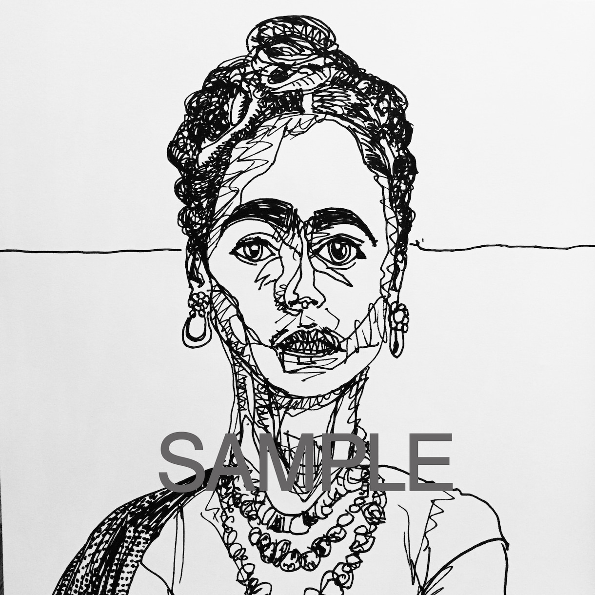 アーティスティックなモノクロポートレート描きます ちょっとぶっ飛んだポートレイトはいかがですか？ イメージ1