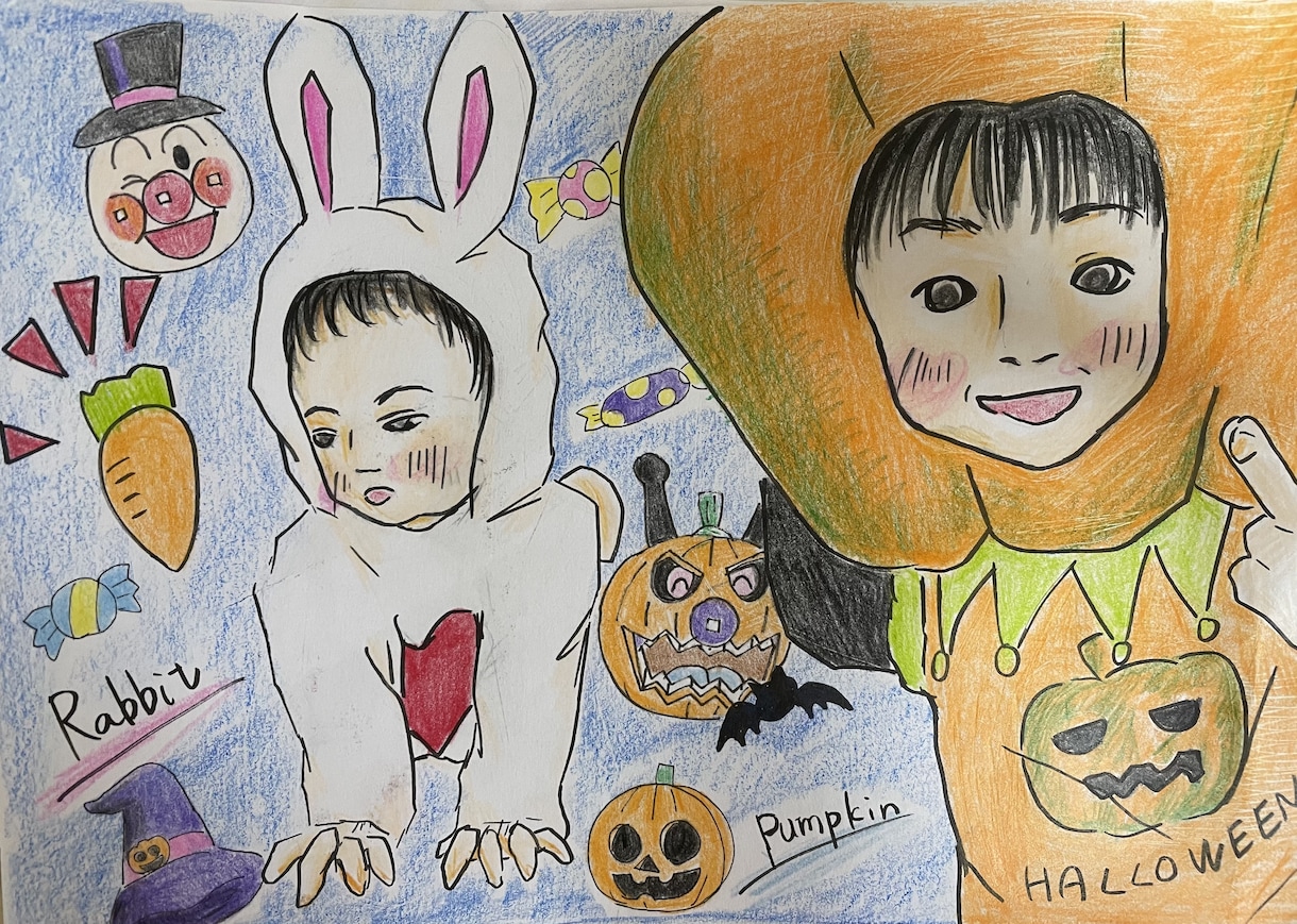 色鉛筆でお子さん、家族、大切な方の似顔絵を描きます 世界でたった一つ。思い出に残る一枚を私にお任せください イメージ6