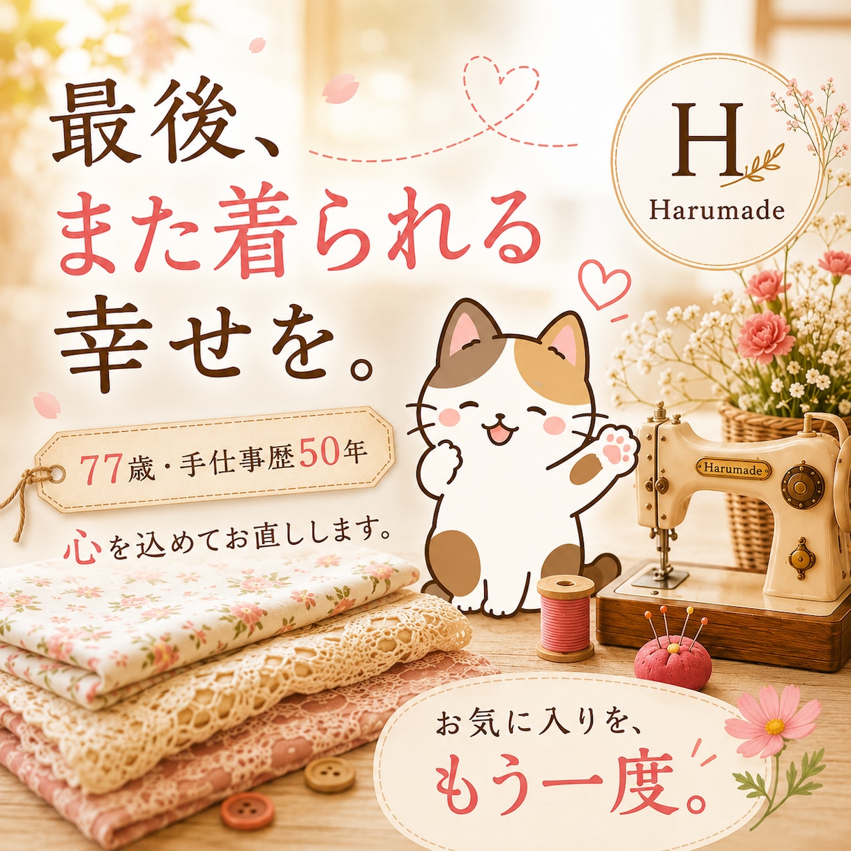 子ども服の膝穴・破れを1か所丁寧に補修します 先着3名様1,500円｜77歳・手仕事歴50年 イメージ6