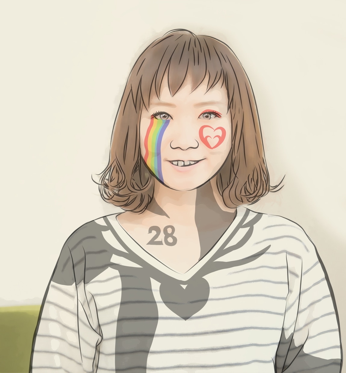 リアル似顔絵イラスト作成！アート模様も入れられます 特別価格!アーティスティックな似顔絵画像はいかがですか♪ イメージ4