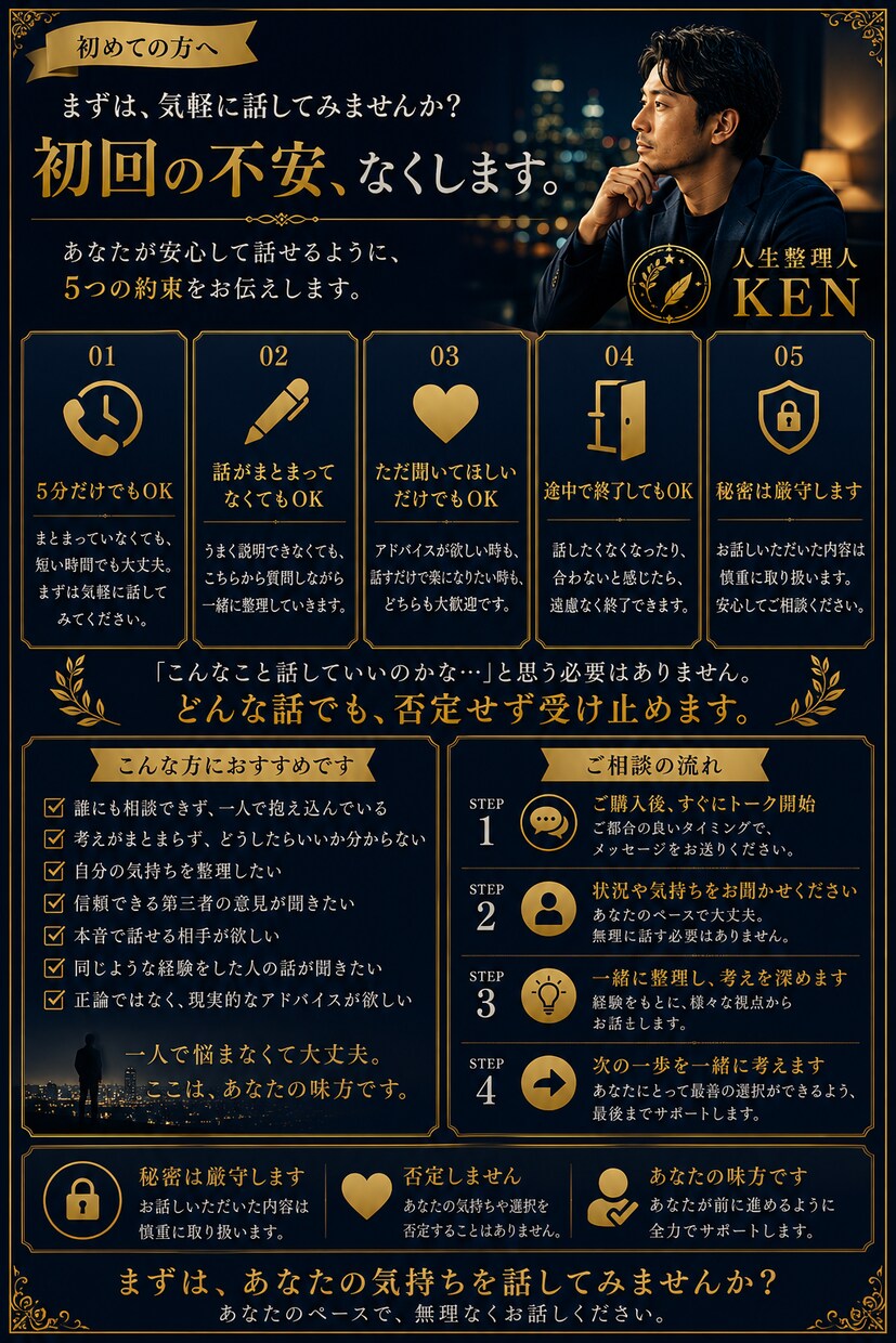 答えが出ない恋愛を一緒に整理します ただ聞くだけでなく、気持ちと現実を整理します イメージ5