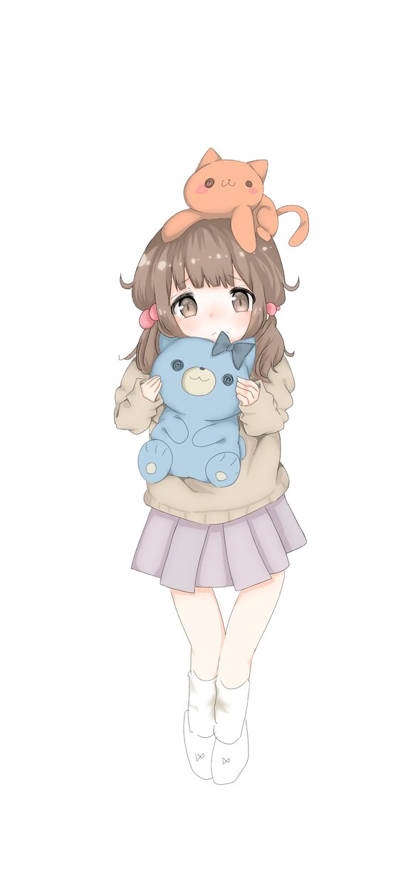 ぬいぐるみ抱いてる女の子描いてまます iPadで書いています。アナログも書きます。 イメージ9