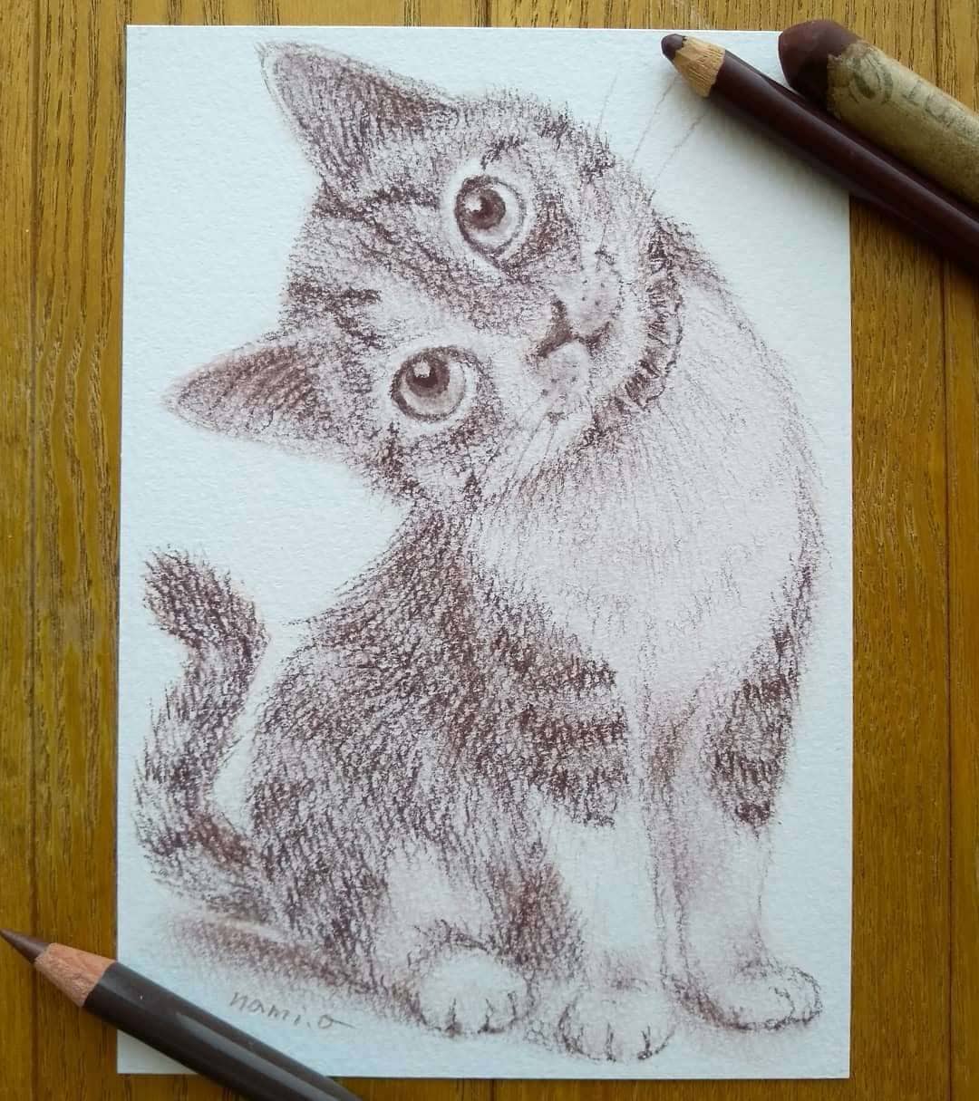 ほっこりセピア調うちの子似顔絵 パステルで描きます 写真には残らない、そのコのぬくもりを一枚のイラストに イメージ8