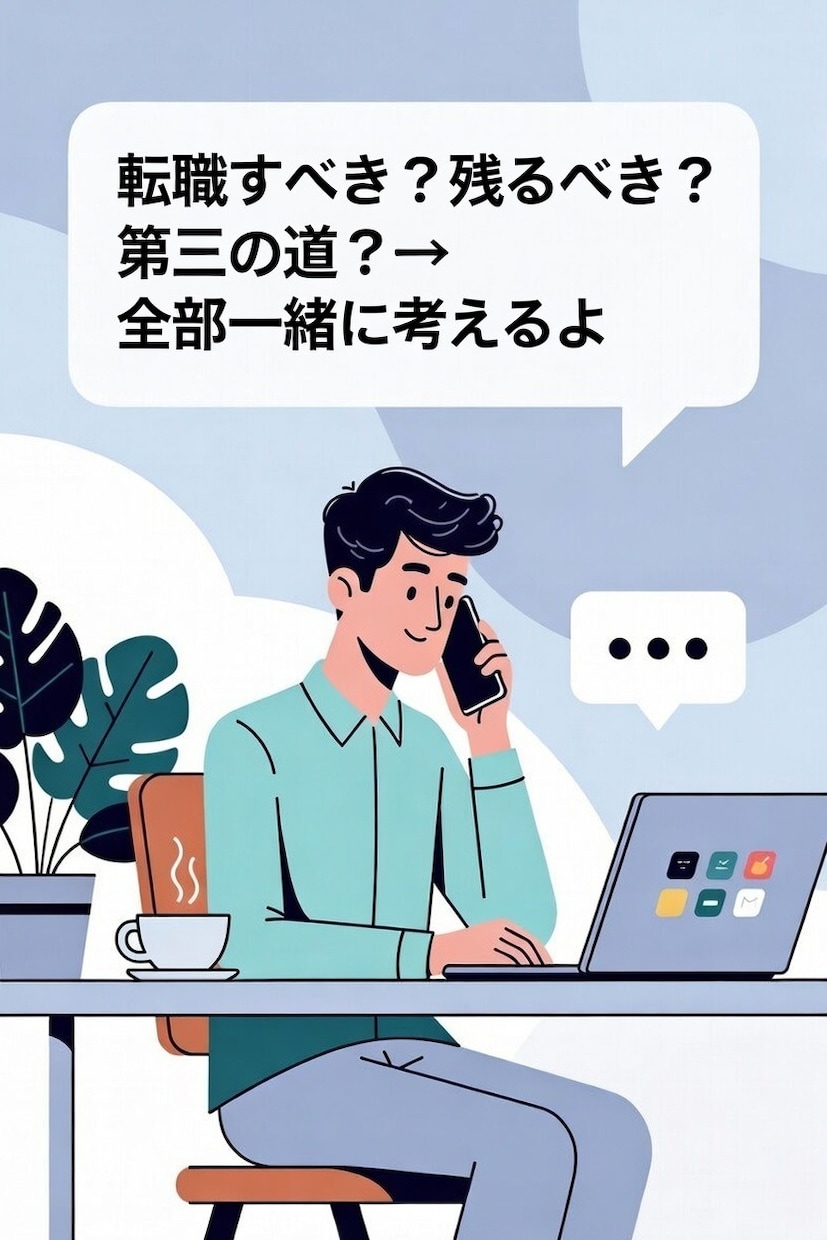 どんな悩みでも解決します 転職すべき？残るべき？第三の道？→全部一緒に考えます イメージ1