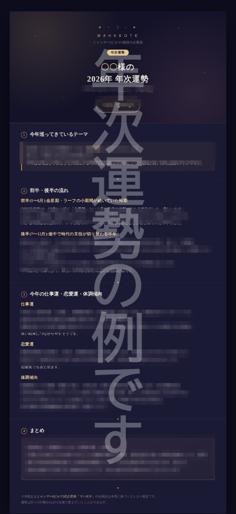 ミャンマー式占星術【マハボテ】で鑑定します 生年月日と曜日であなたの本質を読み解きます【PDFでお渡し】 イメージ5