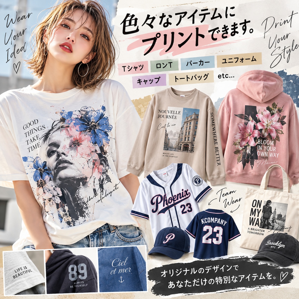 デザインから別注カスタムプリントT他5枚～できます ご希望に合わせたプリントTシャツを制作いたします。 イメージ4