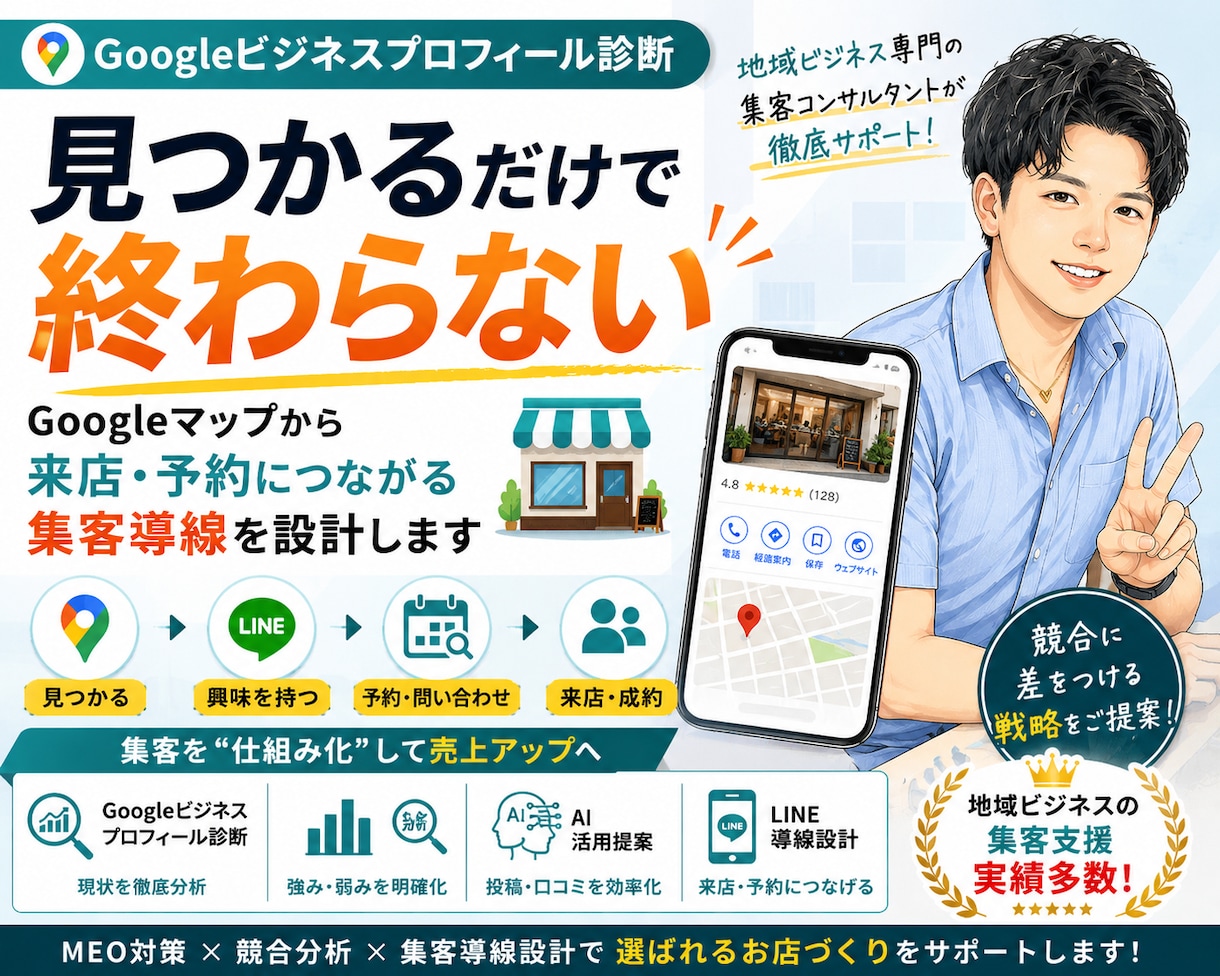 MEO対策×AI活用で集客導線を改善します Googleマップ対策＋見込み客を来店・成約する集客導線構築 イメージ1