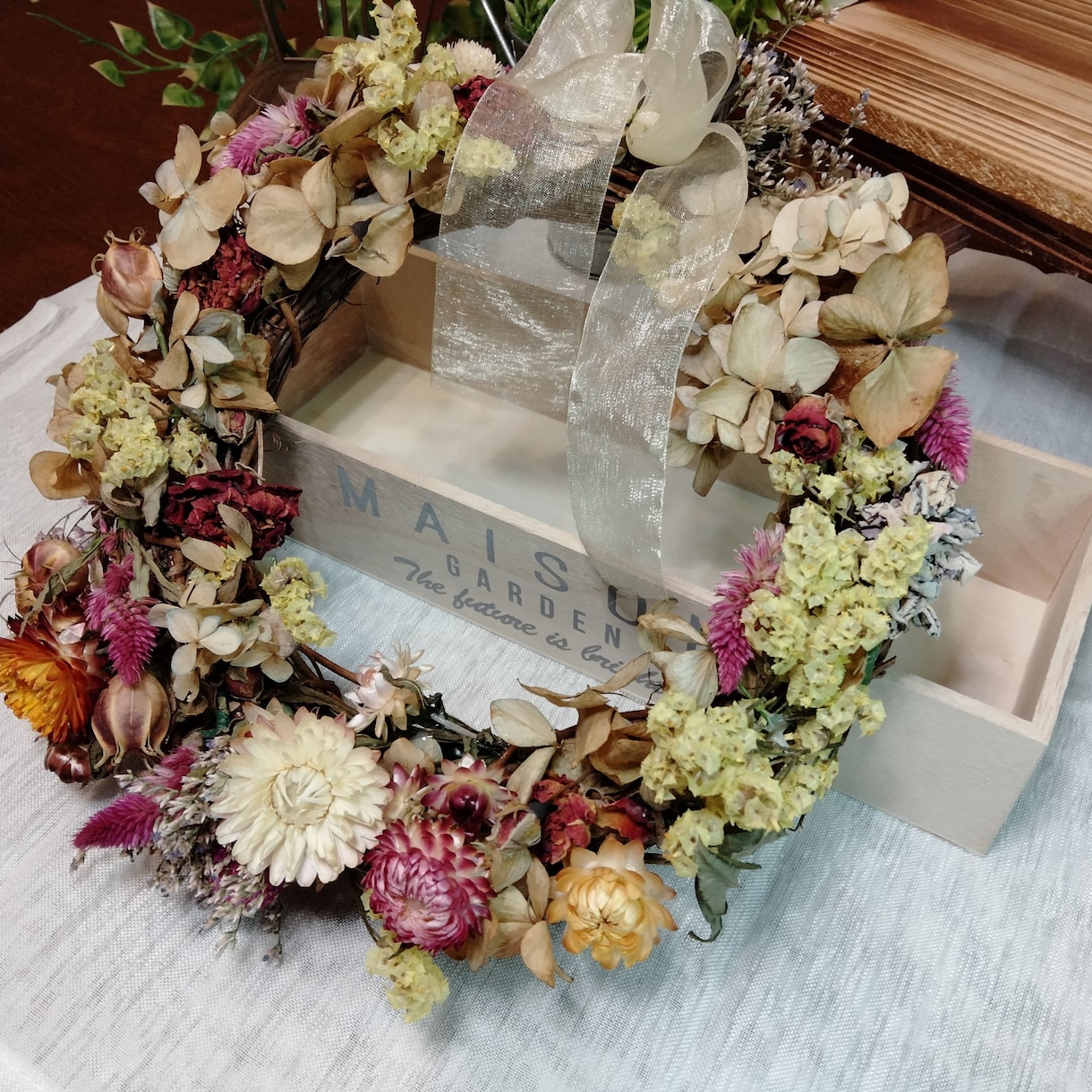 ハンドメイド　ドライフラワー　リース　承ります 記念日　プレゼント　ハンドメイド　１点もの イメージ7