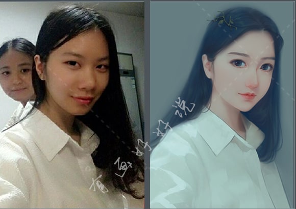 美化する似顔絵を描き。美人美男化します 写真があれば手書き風に描き直す。彼氏/彼女に渡すプレゼント イメージ4