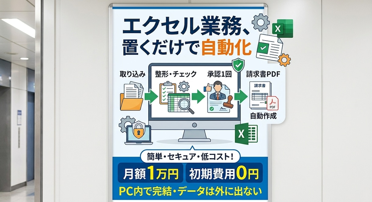 請求書自動発行の仕組みを買い切りで作ります 月々の支払いなし。買い切りで、ずっと使えます。 イメージ1