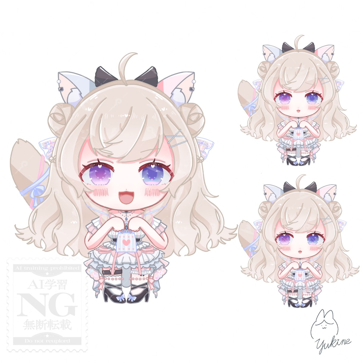 商用利用◎！うるうる可愛い！ミニキャラ作成します 細かい衣装やお目目のこだわりはしっかり残したミニキャラです！ イメージ2
