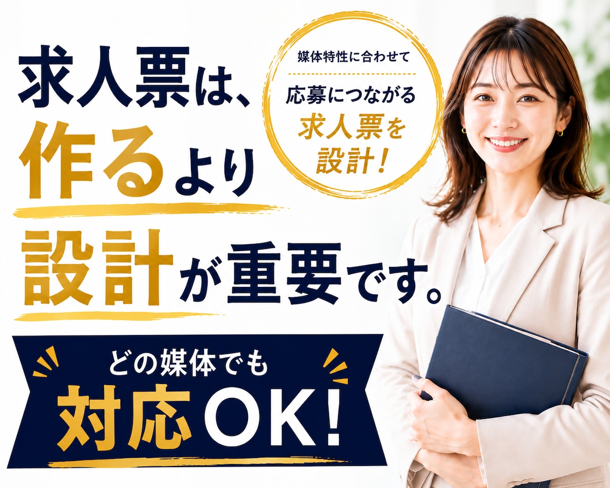 応募される求人票を媒体に合わせて作成します 採用ターゲット・媒体に合わせて応募される求人票を設計します イメージ1