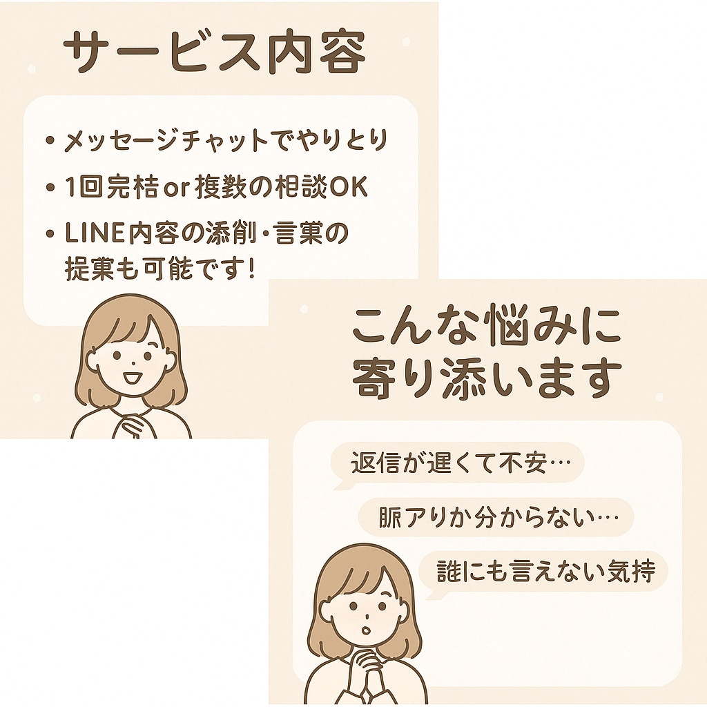 恋愛相談＊女性目線でやさしく寄り添います 片思い／LINE未読スルー／恋の不安、聞かせてください＊ イメージ2