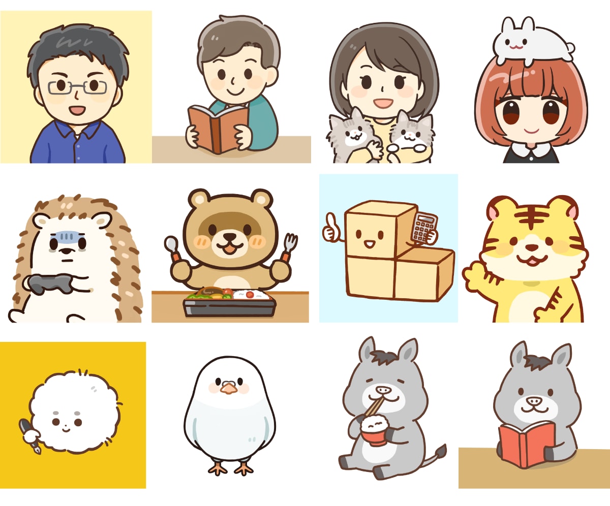 シンプルかわいい動物・人物アイコン描きます 料金そのままで商用利用可！SNS等にどうぞ イメージ5