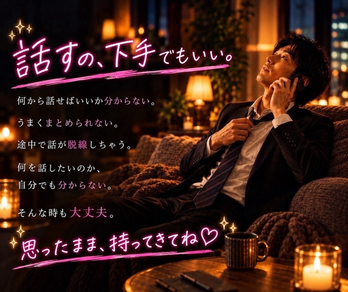 誰にも言えない【本音、愚痴、秘密】全部受け止めます 『ひとりで抱えないで/全部さらけ出しちゃえ/2人だけの秘密』 イメージ6